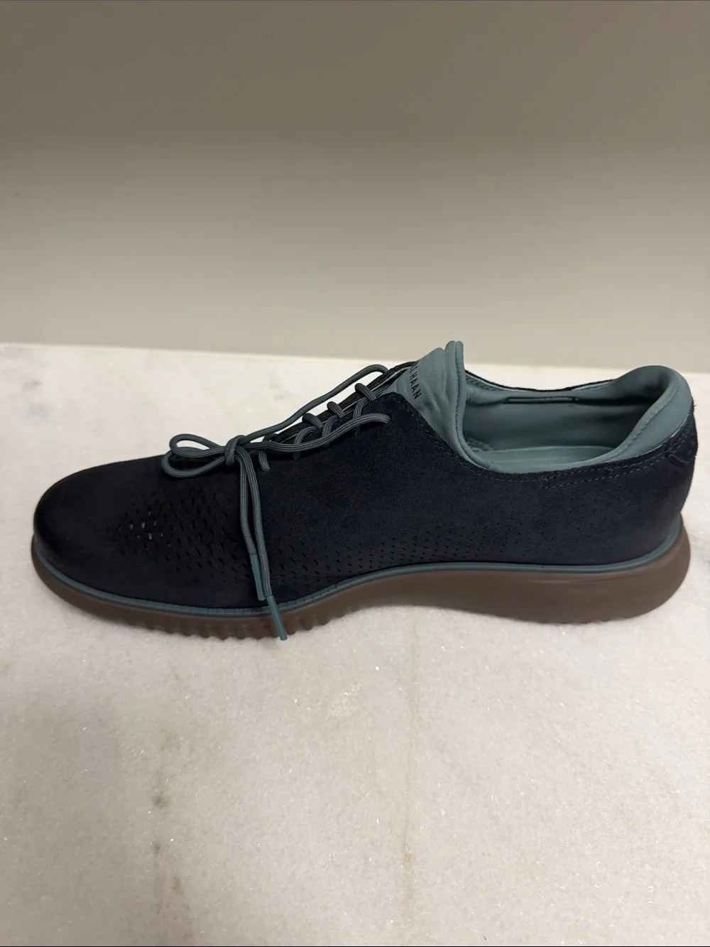 Cole Haan Navy and Light Blue Suede Lace-Up Oxfords